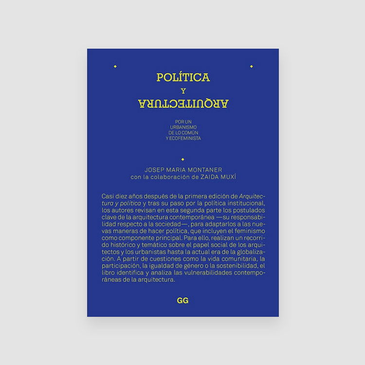 Portada Libro Política y arquitectura. Por un urbanismo de lo común y ecofeminista